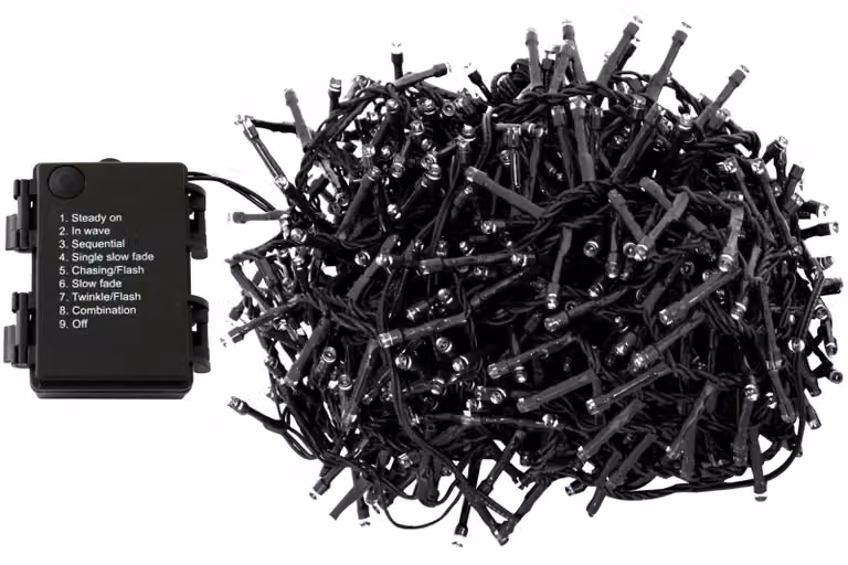 Fata luminosa 96 LED con timer 8 funzioni per interni/esterni a batteria