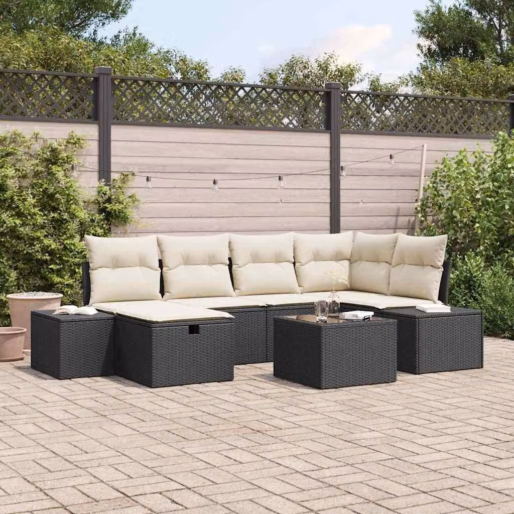Maison Exclusive - Set di divani da salotto, 7 pezzi, in rattan sintetico