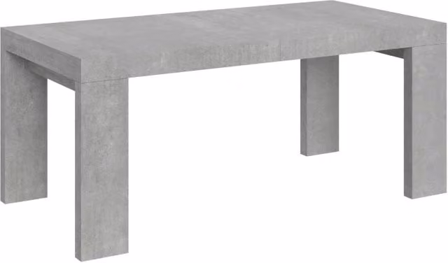 Tavolo allungabile moderno Itamoby grigio con finitura effetto cemento L: 90-284 cm, P: 90 cm, H: 77 cm