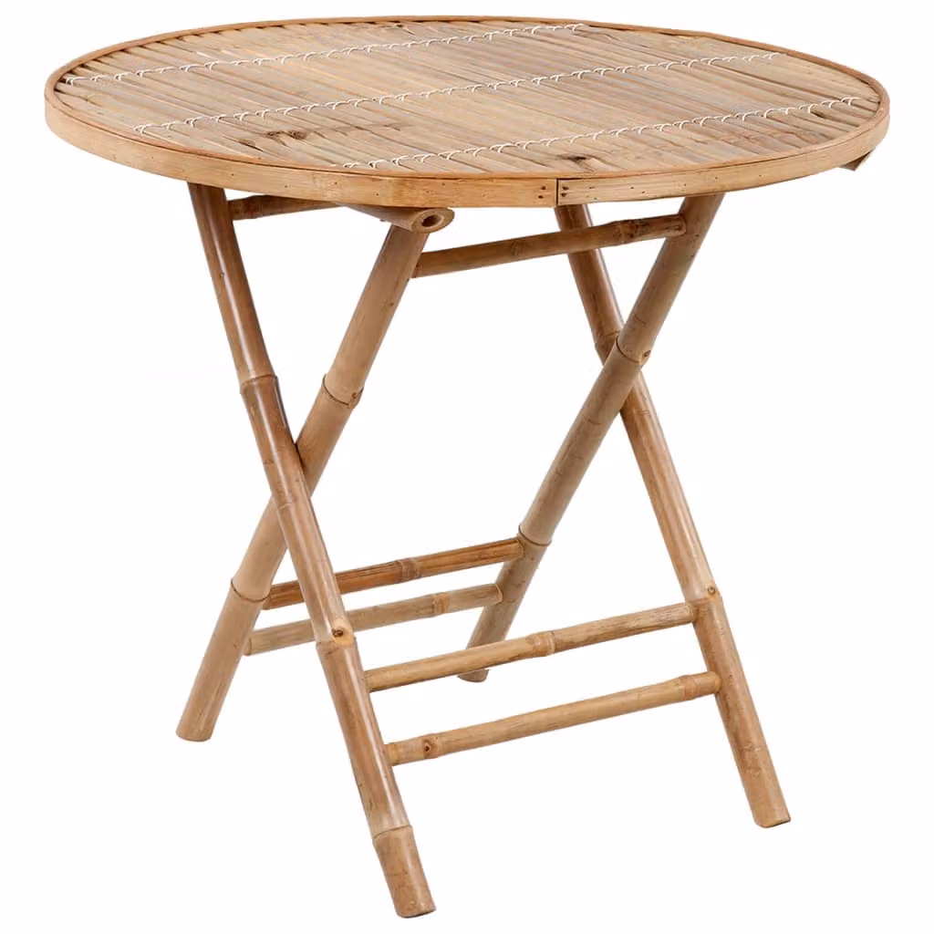 set da pranzo da giardino da 5 pezzi con cuscini Bambù pieghevole
