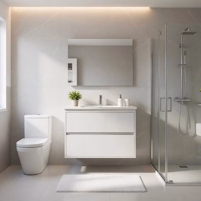 Composizione mobile bagno sospeso con cassetti cm 80 mod. ELEGANCE - Bianco Opaco