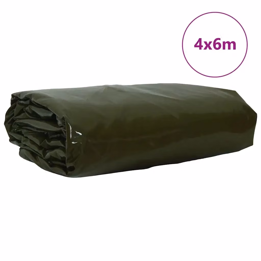 Telo Videx Verde Oliva con rivestimento in PVC 650g/m2 L: 6 m, P: 4 m – 2