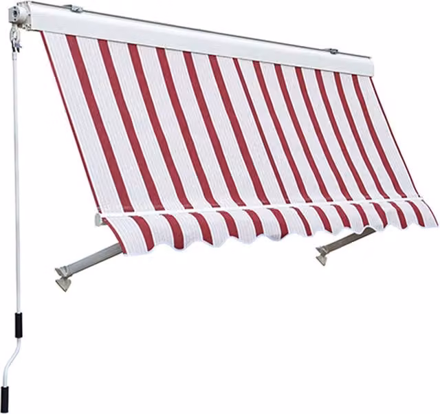 Tenda da sole a caduta con cassonetto Sangiorgio per balcone, colore giallo e bianco, L: 80 cm x H: 250 cm