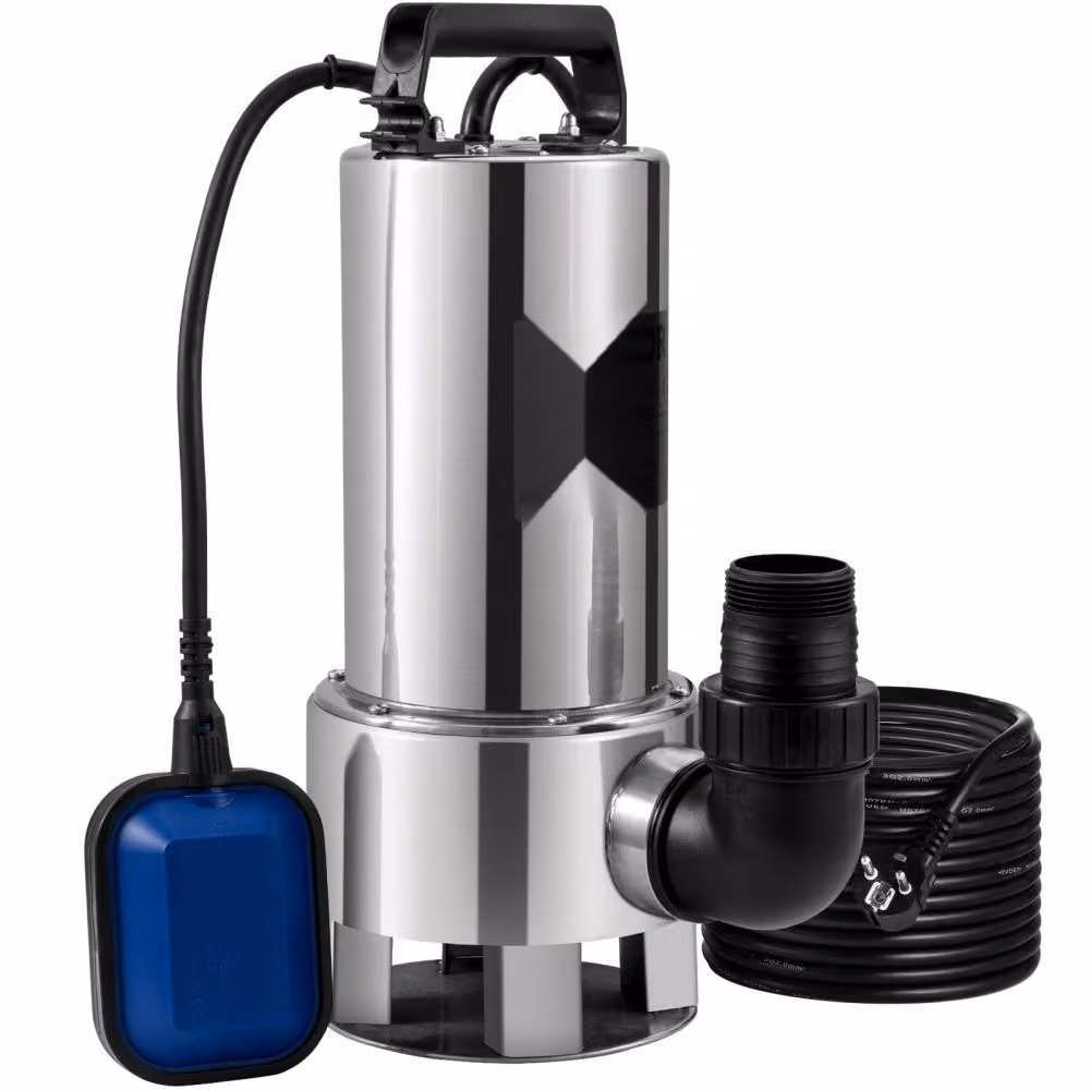 Pompa sommersa 1300W - Pompa per acque reflue 230V - Pompa sommersa da giardino - Portata 20000L/h - Corsa massima 11m - IPX8 CE - Ideale per piscine, cantine e laghetti. Corsa 11m - IPX8 - Ideale per piscine, cantine, stagni