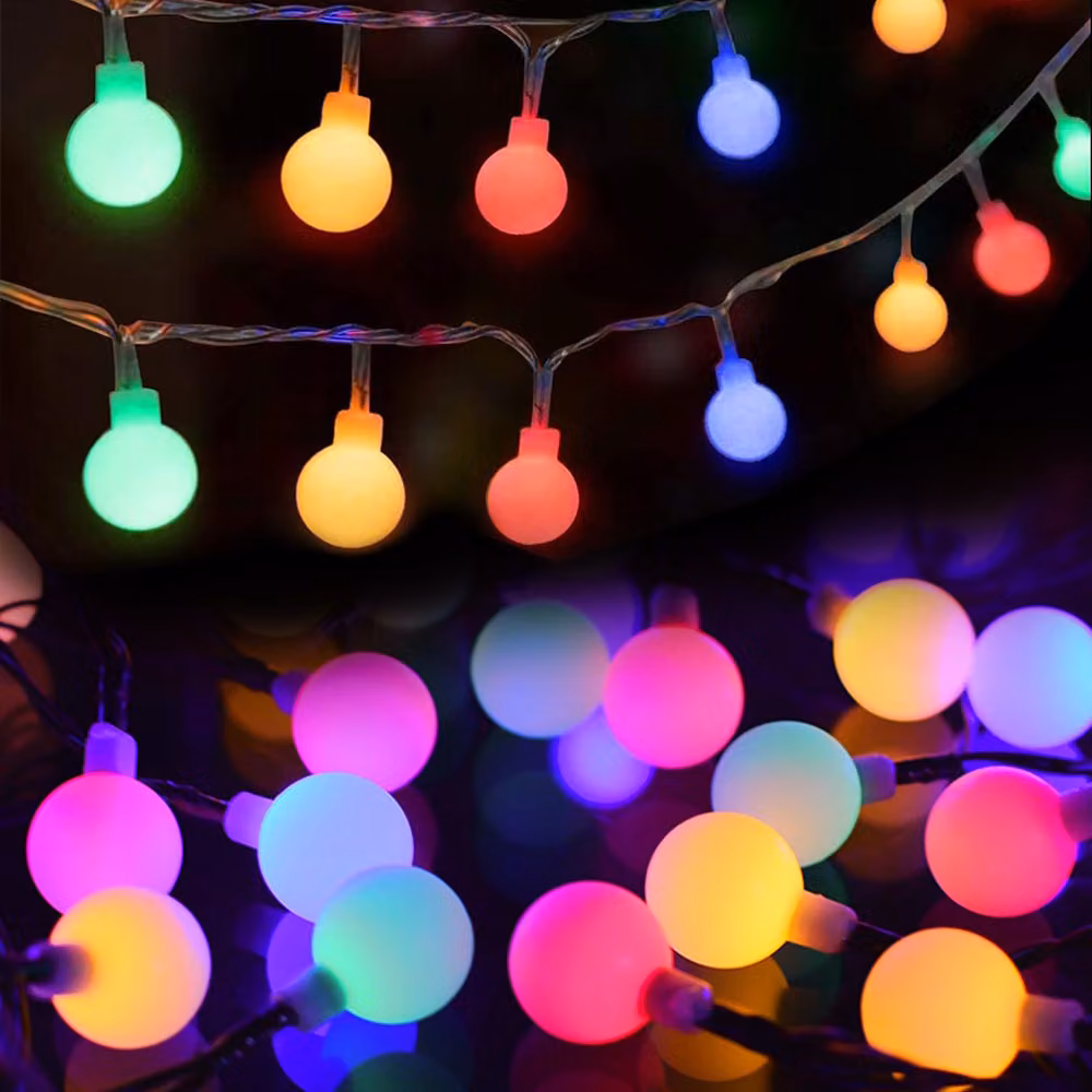 Palla di luci fatate, 3m 20 LED luci fatate a batteria per interno per camera dei bambini giardino festa matrimonio decorazione balcone campeggio Natale, colorate