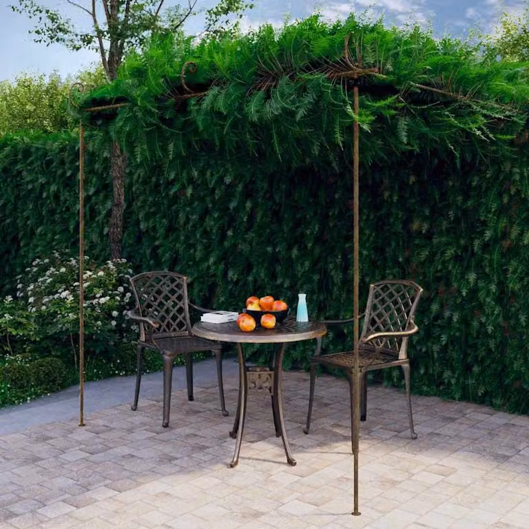 Pergolato da Giardino vidaXL in Metallo Marrone Anticato L: 300 cm, P: 300 cm, H: 250 cm