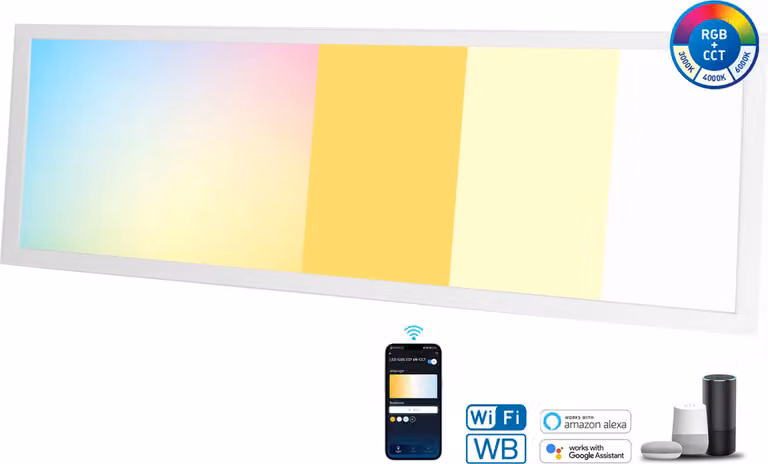120x30-RGB+CCT LED Bluetooth Mesh Smart plafoniera a pannello da incasso regolabile (APP)