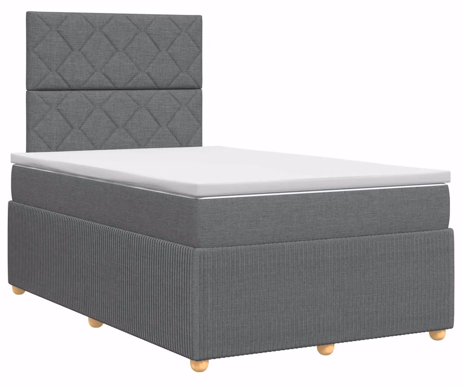 Letto a molle con materasso grigio scuro 120 x 190 cm in tessuto
