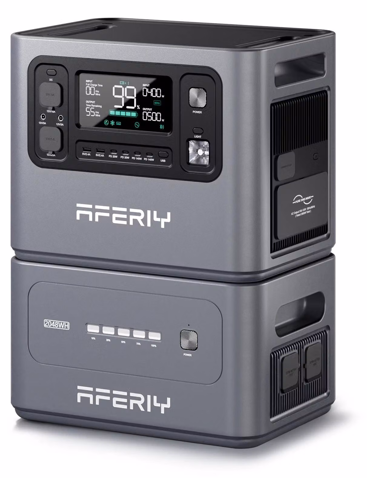 Batteria di espansione - P280 - Batteria LiFePO4 - 2048 Wh - Per centraline portatili - Generatore solare - Utilizzo in ambienti esterni
