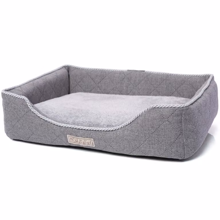 DOTTY posto letto per cani divano per cani, letto per gatti, letto coccoloso per animali domestici, letto in peluche per cani di piccola taglia, lavabile, grigio, taglia S (55 cm x 45 cm)