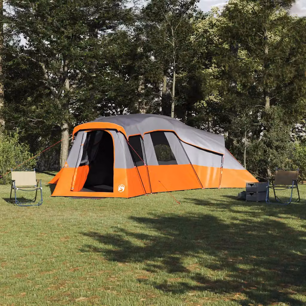 Tenda Familiare vidaXL per 20 persone in taffetà Grigio e Arancione