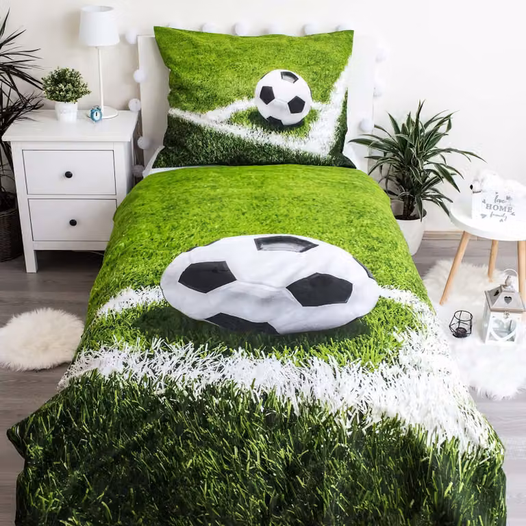 Biancheria da letto Jerry Fabrics a tema calcio 140 x 200 + 70 x 90 cm, 100% cotone, unisex