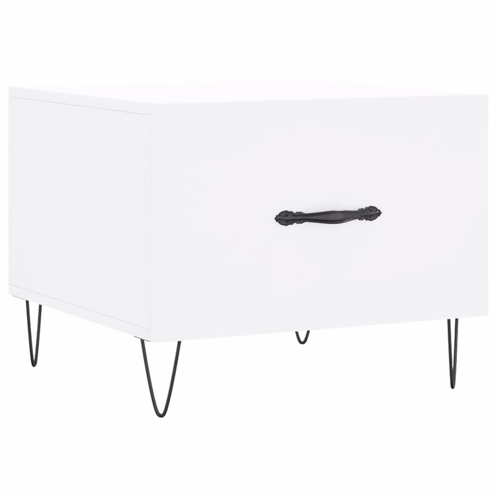 Tavolino da Salotto Bianco 50x50x40 cm in Legno Multistrato