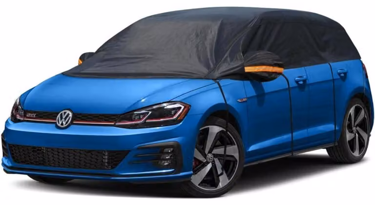 Copertura impermeabile e traspirante per auto, adatta a vetture con portellone inclinato fino a 450 cm, colore nero. Ideale per garage a metà