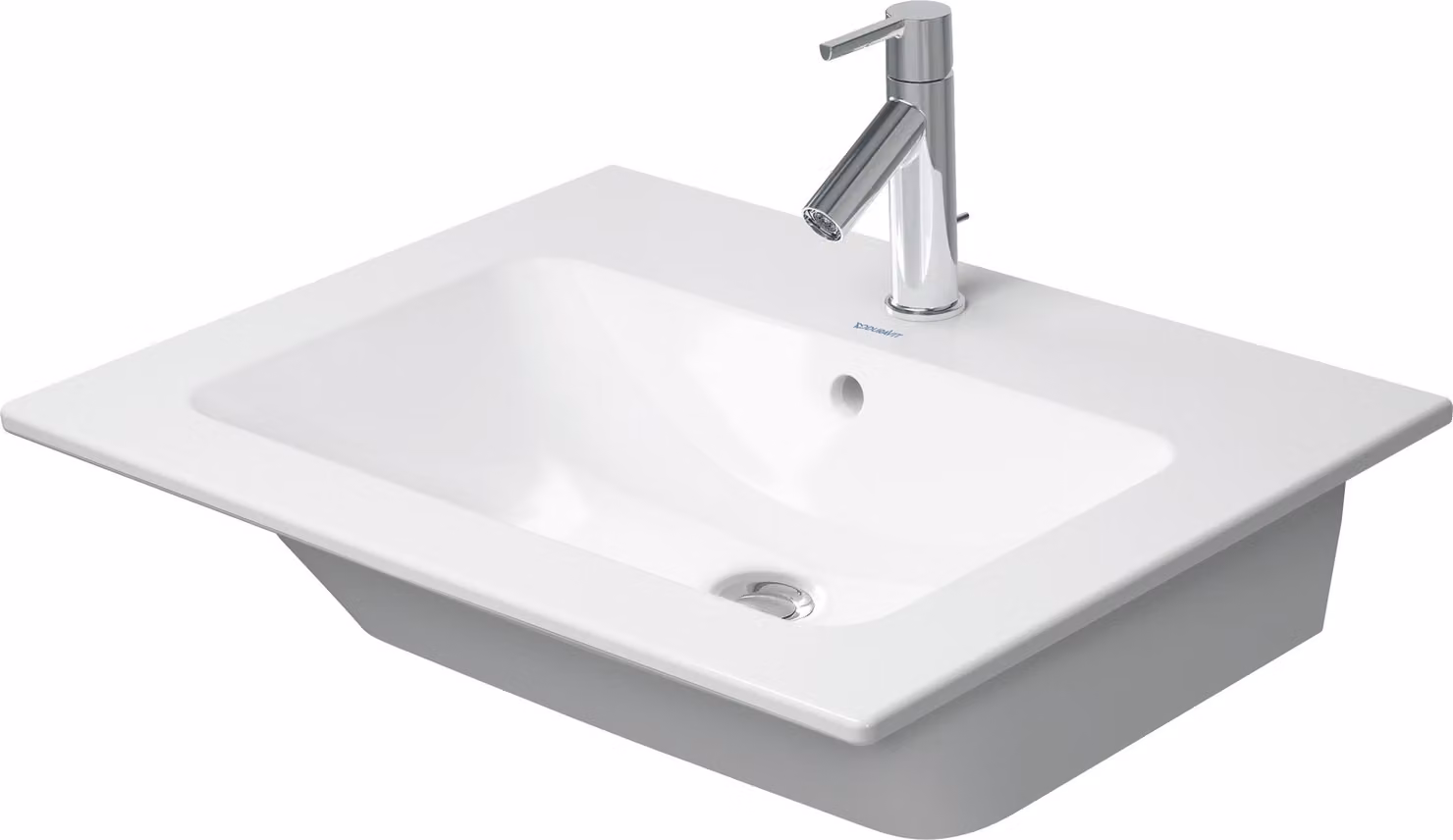 Duravit ME by Starck lavabo pour meuble, avec trop-plein, 1 trou pour robinet, 630mm, 233663AC00, 233663AC00