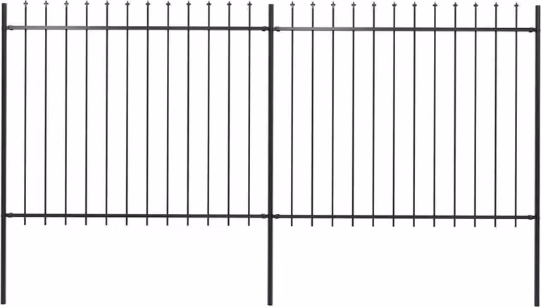 Maison Exclusive - Recinzione da Giardino con Punta a Lancia in Acciaio 359x150 cm Nero