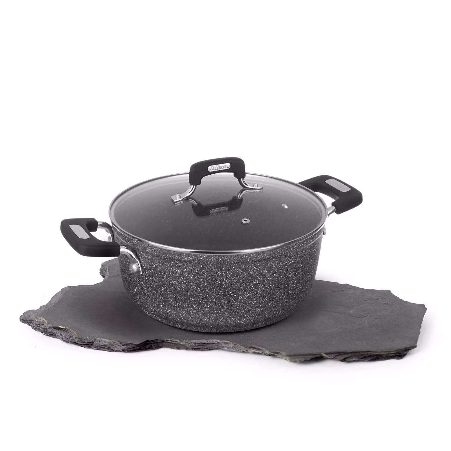 Casseruola Kasanova New Petra Dark con rivestimento antiaderente in ceramica e alluminio, colore grigio, diametro 24 cm – 2