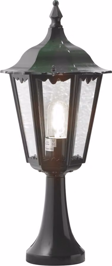 Konstsmide Firenze, lampada da base in alluminio laccato nero con vetro trasparente