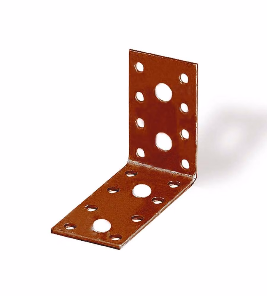 Giunto ad angolo plastificato marrone 50x50x35 mm spessore 3 mm
