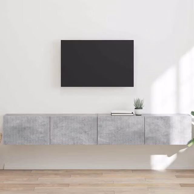 Mobile TV da parete 2 pz-Set di 2 Mobile TV a Muro-Credenza TV Calcestruzzo 60 x 31 x 29.5 cm 141557