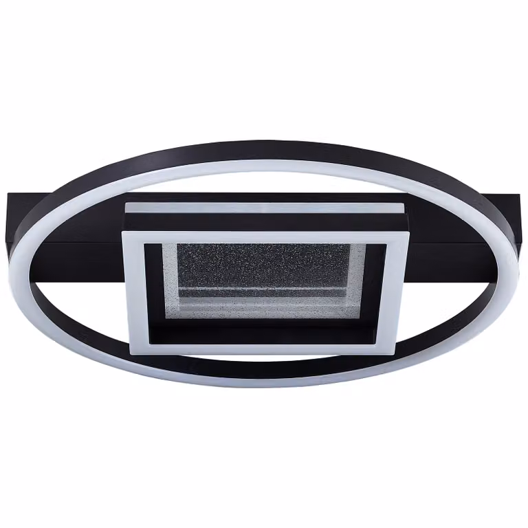 Plafoniera LED brillante Queens 37 x 37 cm, 3500 lm, 3000 K, effetto glitter, nero