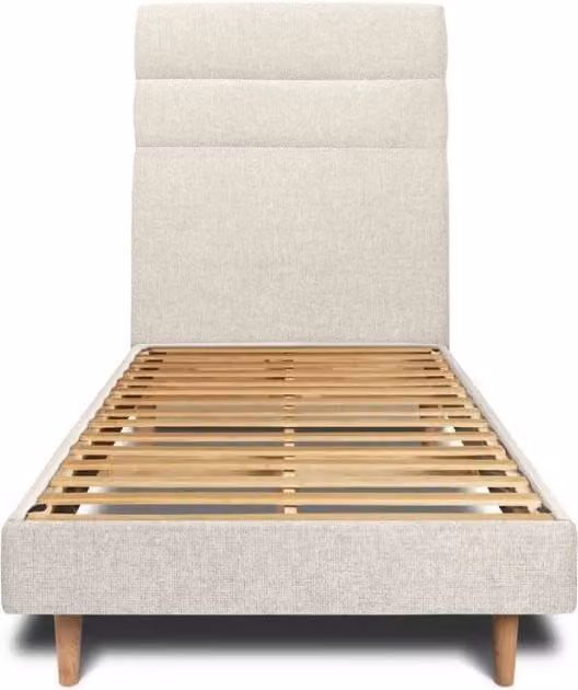 Letto 90x190 cm con testiera in linea - Tessuto Tela opaca