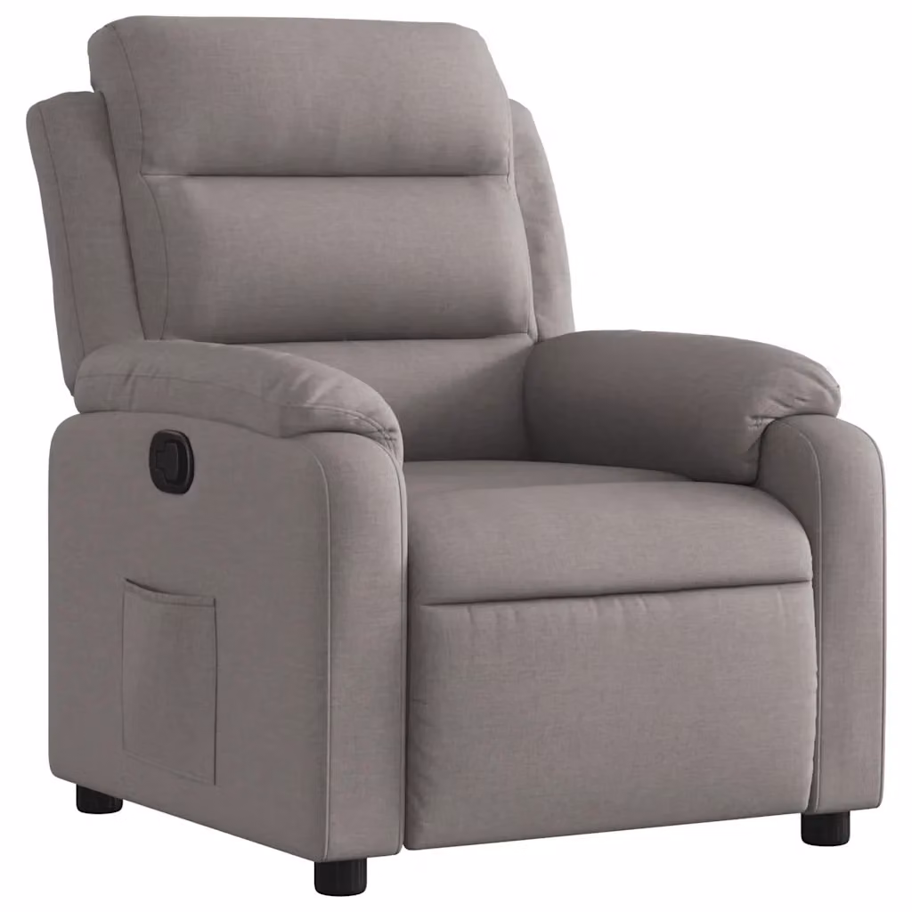 Poltrona Reclinabile Relax vidaXL in Tessuto Beige e Grigio con Braccioli e Reclinazione Manuale – 2