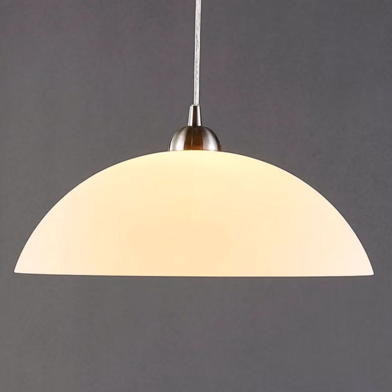Lampada a sospensione in vetro Valeria Lindby, dimmerabile, Bianco / Opale, Cucina, Vetro, Moderno, Lampada a sospensione