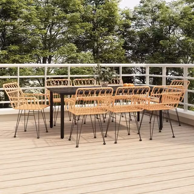 Set da Pranzo da Giardino 9 pz in Polyrattan 3157865