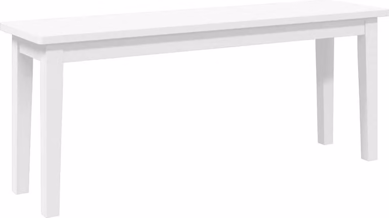 Panca 110 cm Bianco in Legno Massello di Hevea