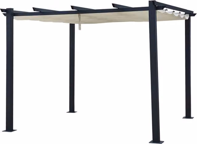 Pergola autoportante 3 × 3m CASSIS beige - struttura in alluminio