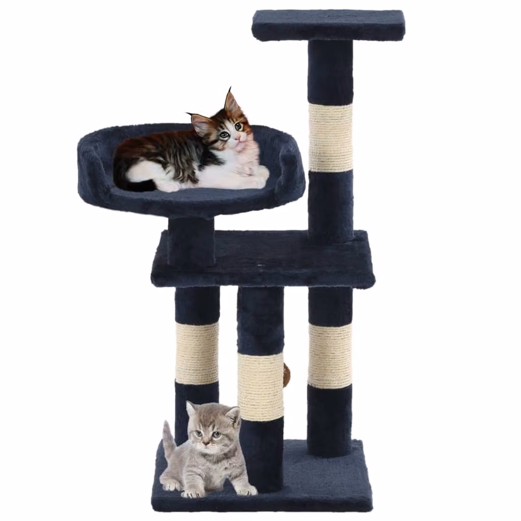 vidaXL Tiragraffi per gatti con colonne in sisal 65 cm Blu