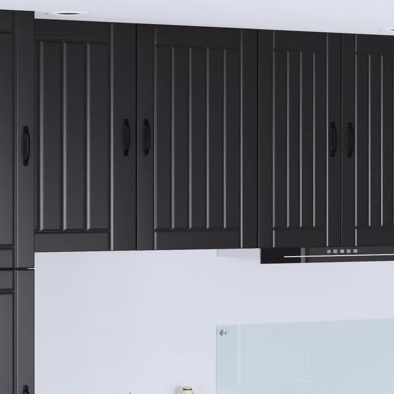 Armadietto a muro moderno vidaXL LUCCA nero con ante a battente e ripiani interni L: 50 cm, P: 31 cm, H: 80 cm
