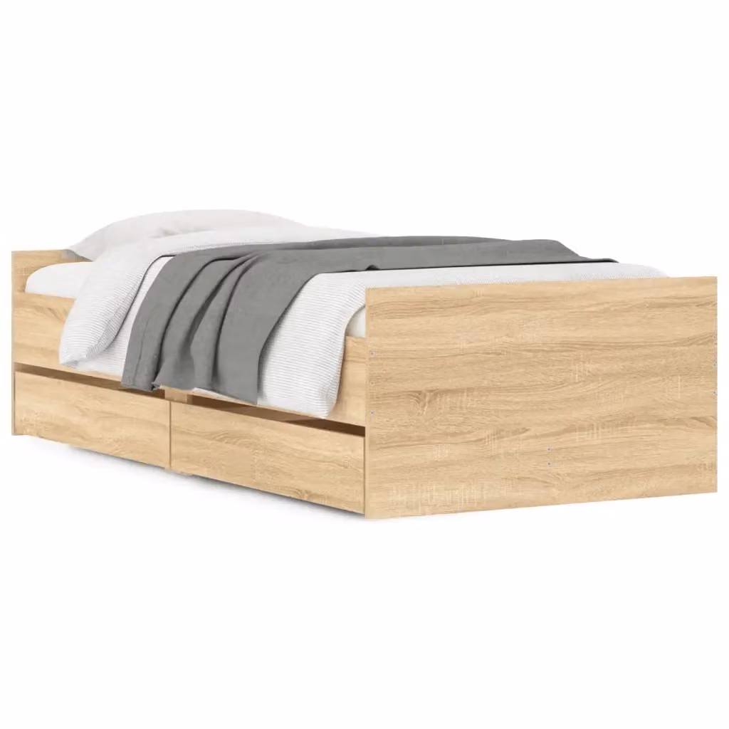 Giroletto con cassetti vidaXL in legno Rovere Sonoma, colore beige e marrone, L/P/H: 200 x 90 x 203 cm – 2