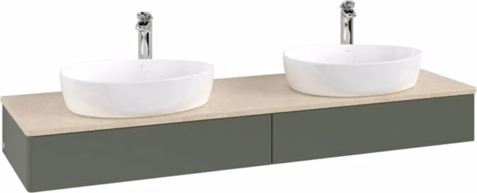 V&B Mobiletto senza struttura frontale Antao 160x50cm, HL, WBP botti., lea gre. m Lac