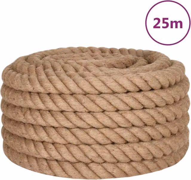 Fune in juta marrone Design In per uso ornamentale e giardino, lunghezza 25 m, spessore 30 mm – 1