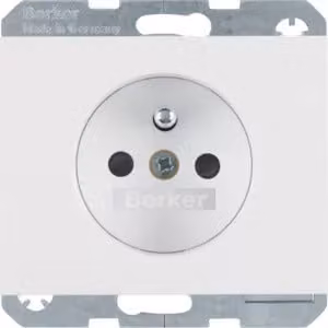 Berker 6765757009 Presa con polo di protezione, bianco polare, lucida Berker K.1