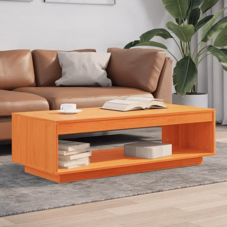 Maison Exclusive - Tavolino da salotto marrone cera 110x50x33,5 cm in legno massello di pino