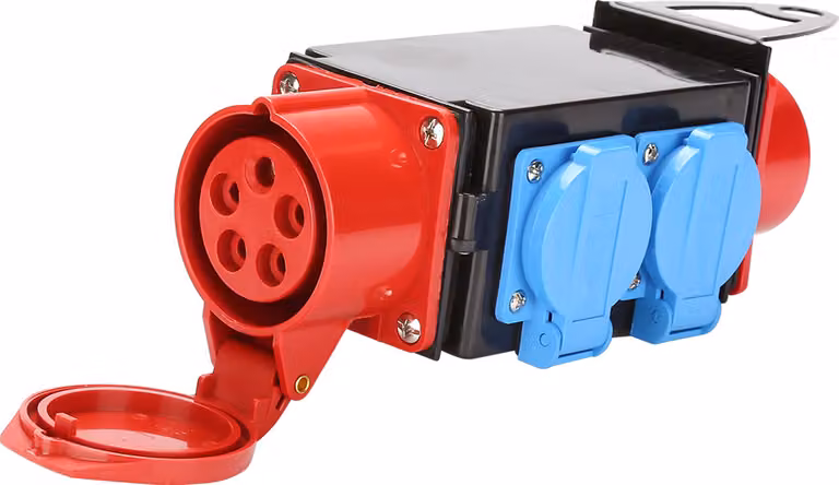 Distributore di corrente da cantiere Clanmacy Distributore di corrente CEE IP44 per cantiere 1 x CEE 400V / 16A, 3 x 230V（Schuko）