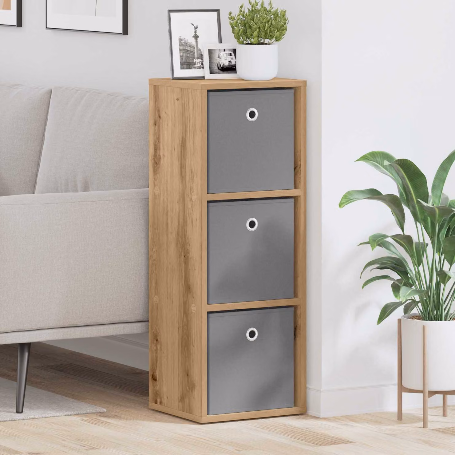 Credenza minimalista vidaXL in rovere marrone L: 30,5 cm, P: 27 cm, H: 84,5 cm