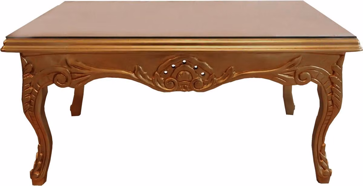 Casa Padrino Tavolino barocco oro 100 x 70 cm - Tavolino da salotto per il soggiorno