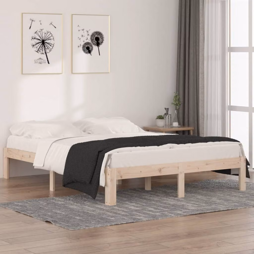 The Living Store Letto in legno massiccio 150x200 cm