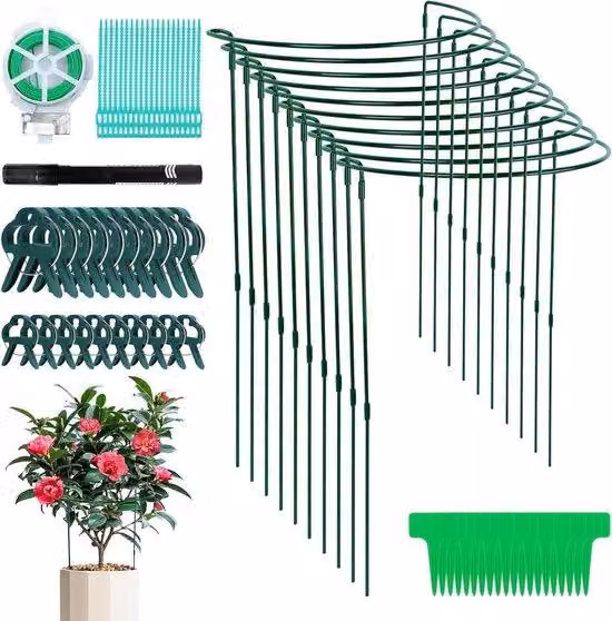 Vasi da giardino in metallo rimovibili 25 x 60 cm - Set da 10 pezzi