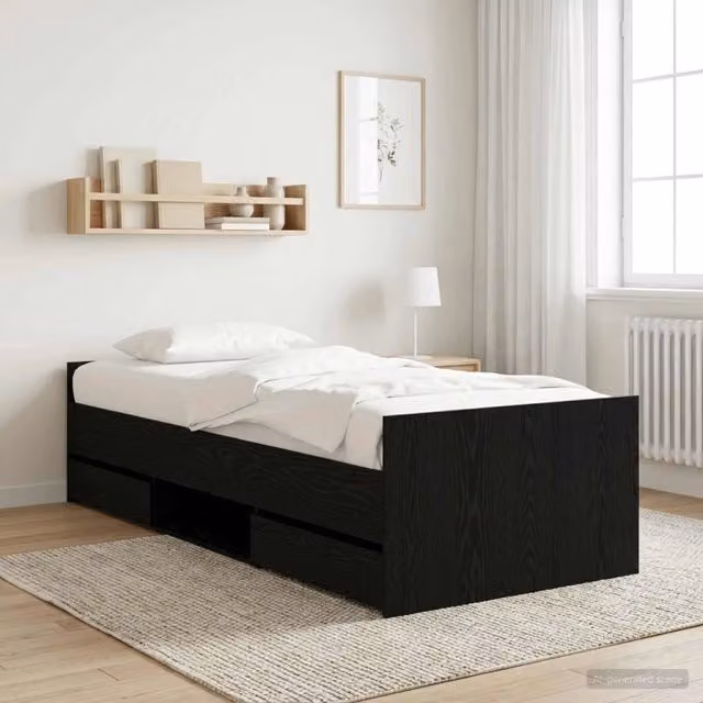 Struttura del letto Rovere Nero Legno ingegnerizzato 3429515