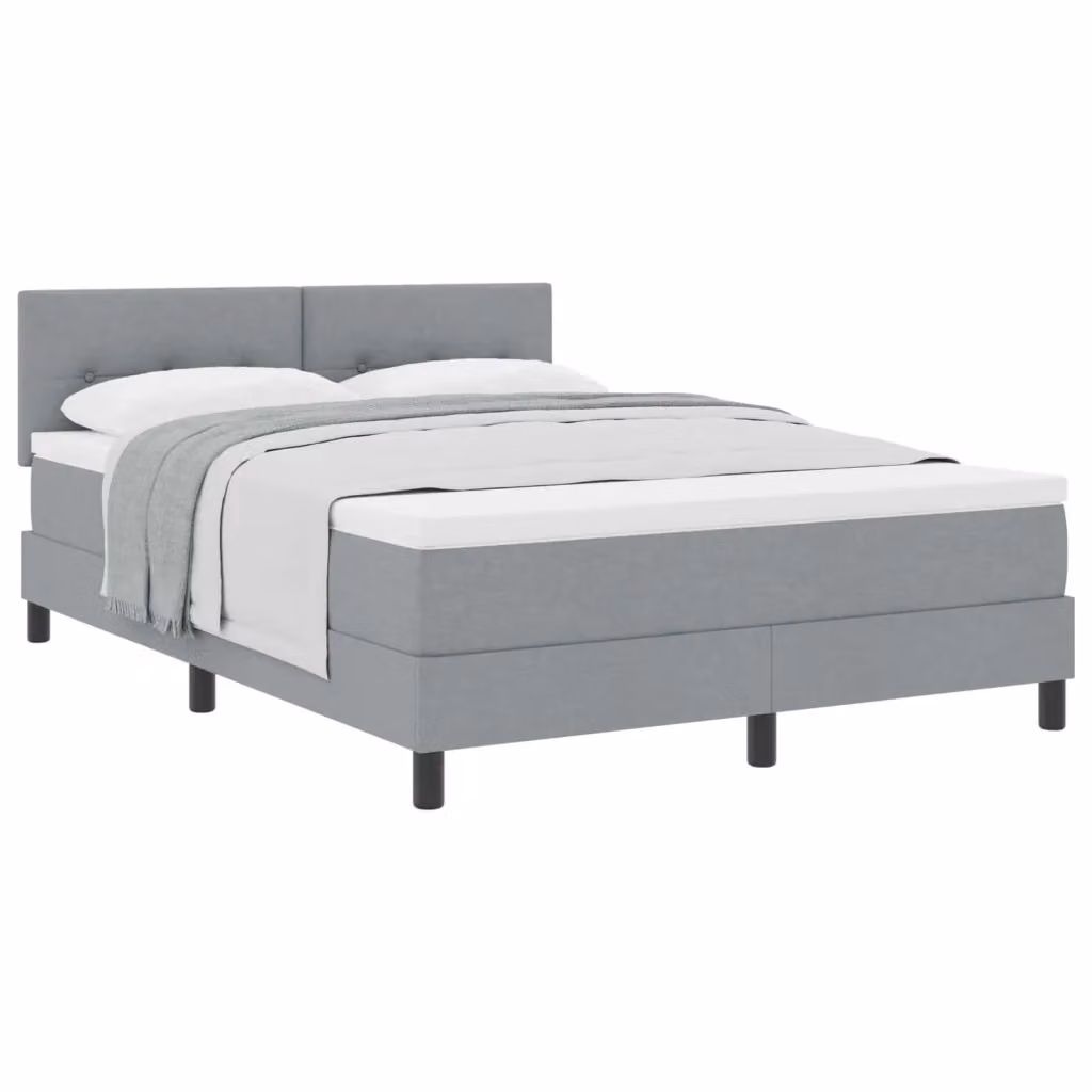 Letto ibrido con testiera vidaXL in tessuto grigio L/P/H: 140 x 190 x 28 cm – 2