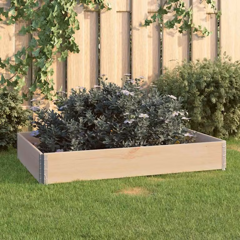 Fioriera Rialzata vidaXL in Legno di Pino, Colore Marrone/Beige, L: 120 cm, H: 80 cm, P: 19 cm