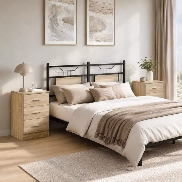 Bedside Tables 2 Pcs. Sonoma Oak 38x35x56 Cm Wood Material