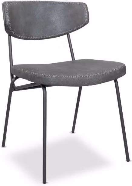 Sedia Callisto colore grigio vintage gambe metallo nero set 4 pezzi