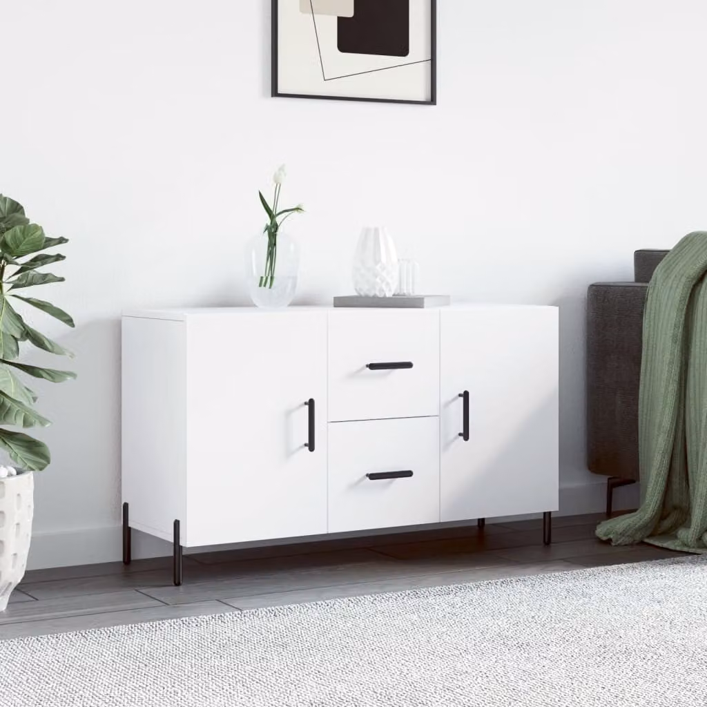 Credenza moderna vidaXL bianca in legno e metallo L 100 x P 36 x H 60 cm