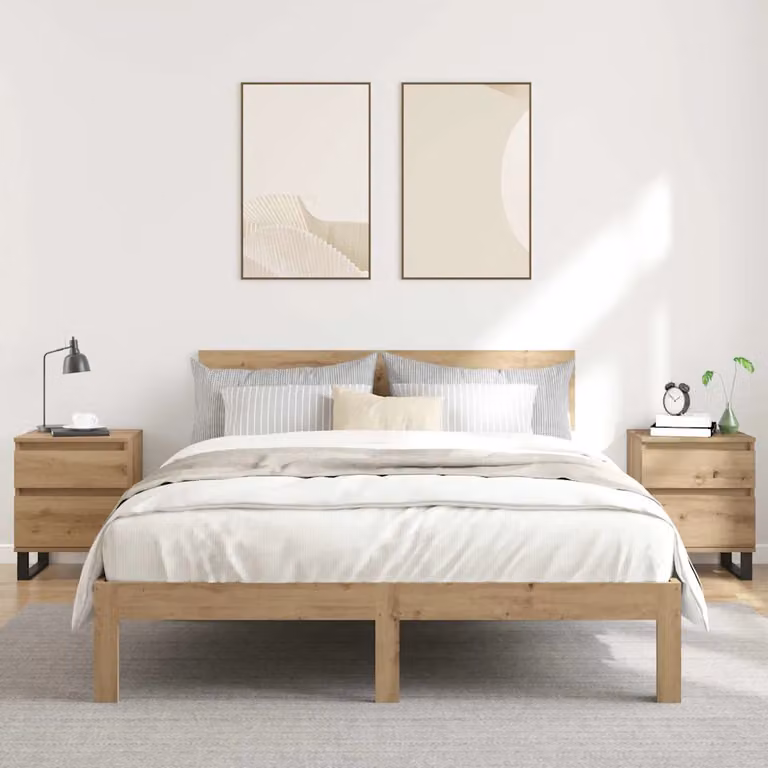 vidaXL Comodini 2pz Rovere Artigianale 40x35x50 cm Legno Multistrato